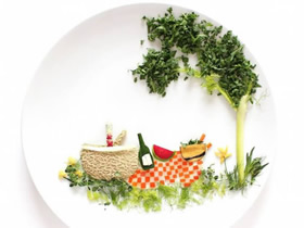 怎么做食材拼画图片 食物水果DIY拼画作品