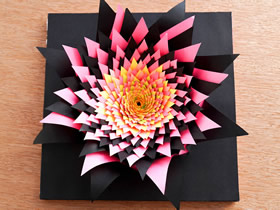 怎么做3D爆炸效果纸花 手工复杂纸花雕塑制作