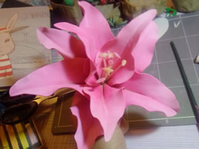怎么手工做海绵纸百合花的简单图解教程
