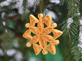 怎么做圣诞节衍纸雪花挂饰的制作方法图解